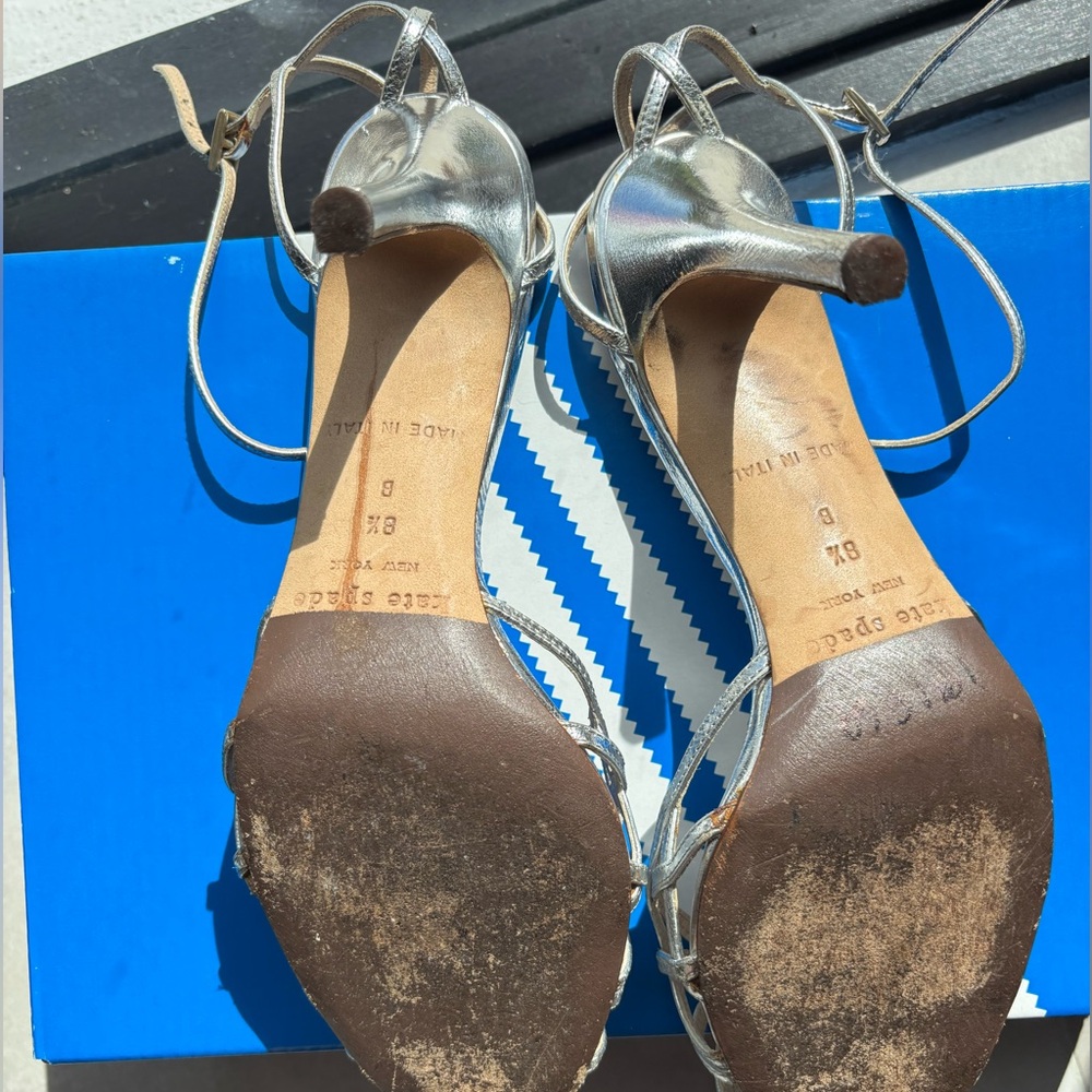 Kate Spade Silver Strappy Heels - Picture 3 of 7